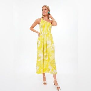 Faithfull the Brand Womens Khalani Midi Dress Yellow Size US 8 Large